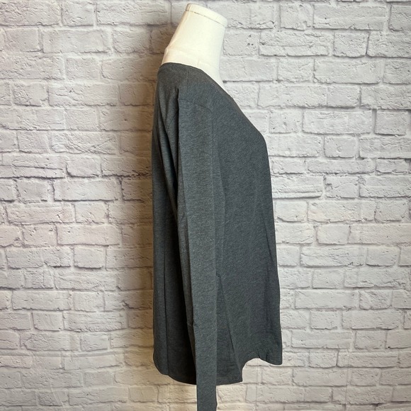 Amazon Essentials Women's XL Dark Gray Long Sleeve Top Cleanfit Minimal - Picture 2 of 8